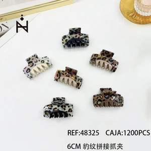 Pinza para el pelo con estampado de leopardo de 6 cm, diseño de parche para mujer, accesorios de moda - Product Image 3