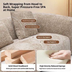 2026 New Cream Style Fabric Sofa Modern Minimalist Nordic Couch for Small Living Room Apartment - Product Image 2