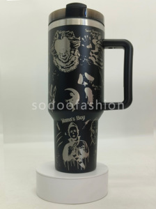 Bán Buôn Hot Bán Xe Phích Thép Không Gỉ 40 Oz Mô Hình Mới Hỗ Trợ Tùy Chỉnh Khắc Cốc Thủy Tinh Với Xử Lý Và Vòi Bìa - Product Image 3