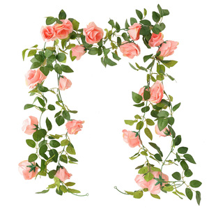 Guirnalda de Rosas Artificiales Colgantes de 2.25m, 10 Rosas, Guirnalda de Flores de Seda, Enredadera de Flores Artificiales para Decoración de Paredes, Bodas, Fiestas y Hogar - Product Image 1