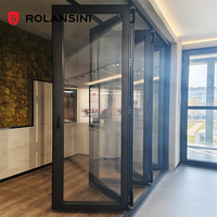 Porte pliante à rupture de pont thermique Rolansini Hurricane, en verre trempé, pour extérieur