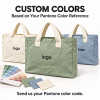 Tas Belanja Kanvas Logo Kustom Pemilik Toko Travel Boutique, Warna Ivory dengan Pegangan Panjang dan Gusset Samping untuk Penjualan Tas Branded Toko