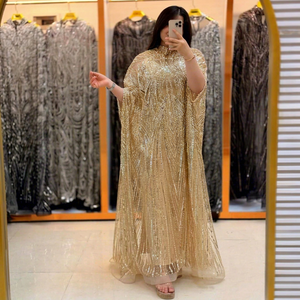 Nouvelle Arrivée 2025 Robe de Luxe Empire Longue à la Cheville, Ornée de Perles, Broderies, Diamants, Strass et Cristaux, Écologique, Coupe A-Line - Product Image 1