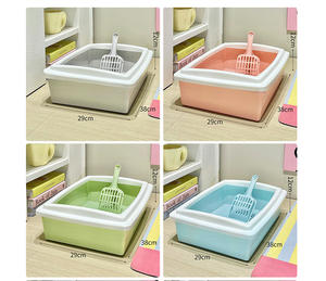 Pelle à litière pour <span class=keywords><strong>chat</strong></span> gratuite, pratique et facile à nettoyer, outil de nettoyage pour animaux de compagnie, plus grande taille de 20L, bac à litière en plastique épaissi semi-fermé - Product Image 4