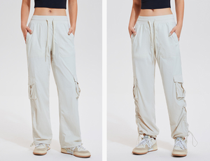 Pantalones Deportivos Transpirables de Cintura Plana para Mujer, Casuales, Holgados, con Cordón Ajustable, de Secado Rápido, para Deportes al Aire Libre - Product Image 3