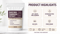 Garcinia Cambogia Extract 60% HCA Hydroxycitroenzuur Poeder Natuurlijk Fruit Schil Extract Vacuüm Verpakt Voedingssupplement