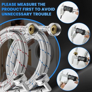 Meilleur Prix Robinet Manuel en Acier Inoxydable 304 de 6 Pieds Anti-éclatement 3/4" FHT Filetage Standard pour Eau Chaude et Froide pour Lave-linge Hôtel Extérieur - Product Image 4