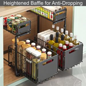 Organizador Multiusos para Debajo del Fregadero, Deslizable, de Metal Reforzado, para Cocina, <span class=keywords><strong>Baño</strong></span> y Almacenamiento - Product Image 5