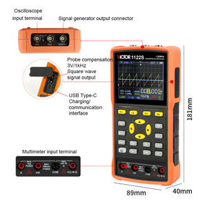 Osciloscopio y Multímetro Portátil VICTOR 1122S de 60MHz con Pantalla de 6000 Lecturas, Generador de Señales 3 en 1 - Product Image 4