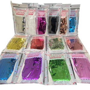 Großhandel 2M farbiges Band Regen vorhang Alles Gute zum Geburtstag Party Hintergrund Wand dekoration Hochzeit Bühnen dekoration - Product Image 1