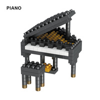 Jouets de construction en plastique ABS à petites particules, piano, guitare, batterie, blocs de construction, instruments de musique, cadeau pour enfants