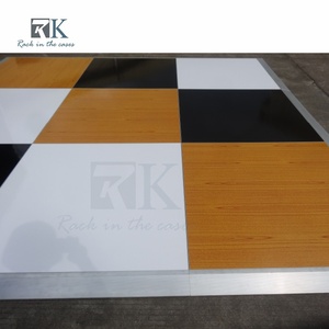Wedding Dance Floor with <b>Aluminum</b> Edges Wooden Grain Dance Floor for Wedding Party Backdrop Decoration - Product Image 3