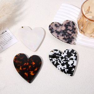 Heart Shape Acetate Makeup Mirror Pocket Compact Mirror Fashion Hair Accessory for Daily Touch <b>Up</b> - Product Image 3