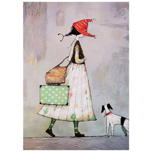 Cartoon Puppy Abstract Figure Oil Painting Hand Painted Wall <b>Art</b> For Entryway Living Room Decor - Product Image 5