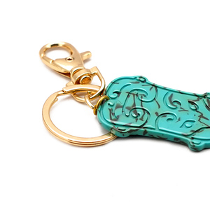 Llavero personalizado de diseñador de reliquias culturales de estilo chino, línea de grabado, llavero de metal dorado de acetato, accesorios personalizados para niña - Product Image 4