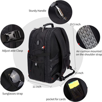 Sac de voyage pour ordinateur portable 17 pouces avec logo personnalisé Sacs à dos pour ordinateur portable avec port de chargement USB Sac à dos pour ordinateur quantité minimale de commande