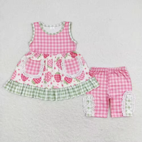 Großhandel Lässiges Umweltfreundliches Milchseide-Baby-Mädchen-Boutique-Outfit Weiches Dehnbares Tunika-Rüschen-Oberteil und Rüschenhosen-Set