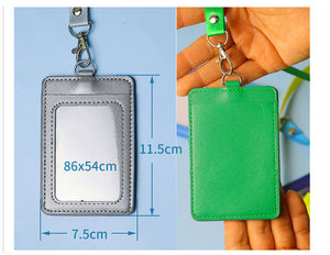 Porte-badge promotionnel personnalisé par sublimation avec clip, porte-clés en cuir PU, porte-cartes de visite - Product Image 2