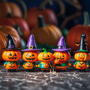 Poupées sorcières citrouilles en plastique, jouets d'Halloween pour enfants, décoration intérieure - Product Image 4