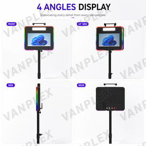 Machine de photomaton mobile avec écran tactile 15,6 pouces, compatible avec appareil <span class=keywords><strong>photo</strong></span> reflex numérique, trépied, kiosque pour location événementielle et <span class=keywords><strong>studio</strong></span> - Product Image 4