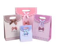Sacs en papier à provisions personnalisés-pochette de marque imprimée avec poignée en ruban pour cadeaux et vente au détail