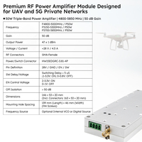 Amplificateur de puissance RF triple bande 50W, 4800-5850MHz avec gain de 50dB pour liaisons UAV et FPV critiques par ABOOSTY