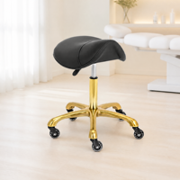 Tabouret de salon ergonomique confortable en similicuir blanc avec base carrée pour hôtels et salons de beauté