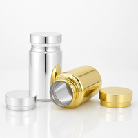 Flacon à pilules en plastique PET plaqué or et argent, conteneur vide de qualité alimentaire pour capsules et comprimés de compléments alimentaires, logo personnalisé