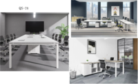 Bureau d'ordinateur moderne pour cadres avec structure en fer et pieds métalliques pour salon, installation simple