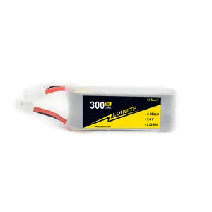 סוללת ליפו 7.4v 2s 300mah 35C עבור רכב מרובע RC סירת מזל""ט FPV