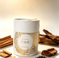 C&H Bougie parfumée personnalisée avec logo, boîte cadeau, décoration d'intérieur, pot en verre blanc, livraison rapide, cadeau de fête, écologique