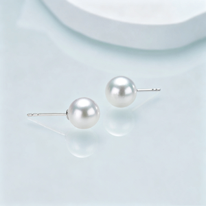 Boucles d'oreilles en platine PT950 avec perles d'eau de mer japonaises Akoya, 8,5-9 mm, parfaitement rondes, à l'éclat miroir, pour femmes - Product Image 2