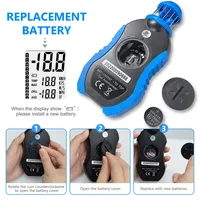 Anémomètre numérique portable HoldPeak HP-876A avec boussole, affichage LCD 4 unités, pour HVAC extérieur, KMH/KTS/MS/MPH