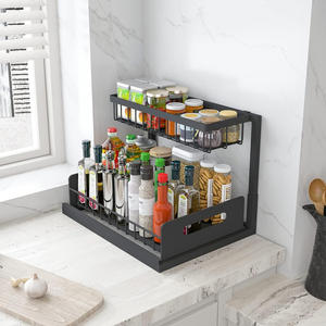 Organizador Metálico Multiusos para Baño y Cocina, de 2 Niveles, con Cajón Deslizante Ajustable, para Debajo del Fregadero - Product Image 5