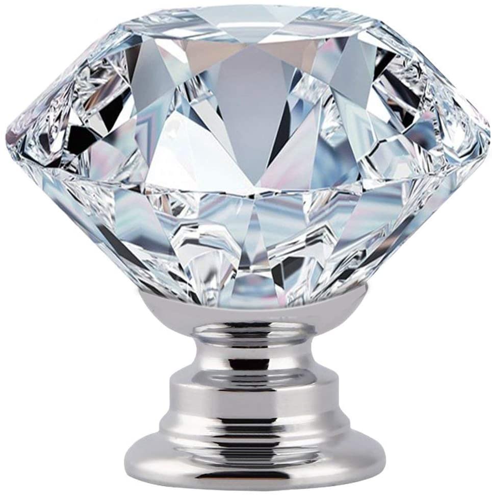 30mm crystal handle Hardware furniture diamond clear crystal glass pull handle drawer cabinet door knobs