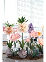 Op maat gemaakte gigantische bloemenset, vrijstaand, bruiloftdecoratie, huisdecoratie, festivaldecoratie, zijde, organza, papier, EVA-materiaal
