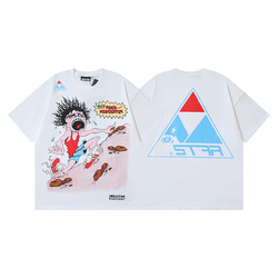 เสื้อยืดแขนสั้นทรงปกติ Hell Star NFC 300 กรัม ผ้าฝ้าย 100% สำหรับผู้ชายและผู้หญิง ลายพิมพ์สัตว์ สไตล์ญี่ปุ่น วินเทจ ลุคซัมเมอร์ลำลอง ซักแล้ว - Product Image 2