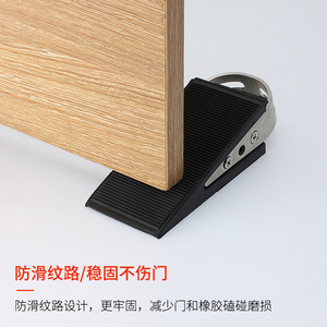 304 Stainless Steel Rubber Door Stopper Floor <b>Mount</b> Minimalist Design Durable Anti-collision Silent Indoor Use - Product Image 3
