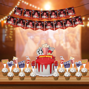 Inicio fiesta Hollywood película noche tema Fiesta suministros papel Banner alfombra roja teatro fiesta de cumpleaños decoración colgante de pared - Product Image 6