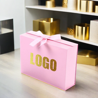 Dossiers pliants en carton magnétique avec logo personnalisé, matériaux recyclés, emballage pour fleurs, gaufrage à chaud or, pelliculage mat
