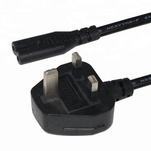 UK 3 Pin BS Plug to IEC C7 <b>Figure</b> <b>8</b> <b>Power</b> Cord 250V Black AC Main <b>Lead</b> for Hair Dryer Computer - Product Image 3