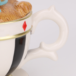 Redeco Pot de rangement en céramique fantaisie en forme d'ours Chapeleur <span class=keywords><strong>fou</strong></span> et tasse à thé, thème Alice au pays des merveilles, cadeau, vente en gros, décoration personnalisée - Product Image 2