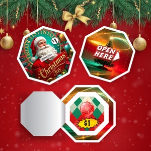 Tarjetas de Papel Personalizadas al por Mayor con Sistema de Desgarrar, Impresión Digital, Diseño Temático Navideño con Formas Especiales para EE. UU. - Product Image 5