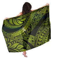 Paréo de Plage Hawaïen à Motif Tribal Polynésien pour Femmes, Robe de Plage d'Été Fendue, Cache-Maillot Polyvalent