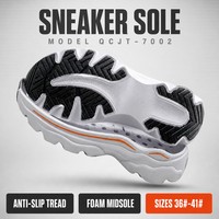 Semelle de chaussure de sport OEM ODM en gros, logo personnalisé, motif Chevron, semelle extérieure en caoutchouc EVA blanc pur et orange, antidérapante et durable
