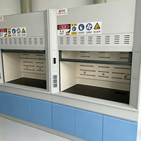 Hotte de laboratoire entièrement en acier avec robinet d'eau, panneau de commande, plan de travail et armoire de ventilation pour expériences chimiques - Mobilier de laboratoire