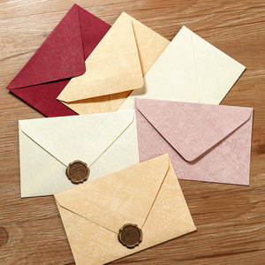 Enveloppes texturées en bois épaissi, style lin, avec sceau de cire, ensemble de papier pour invitations et lettres - Product Image 1