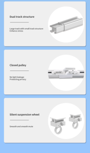 Rail télescopique extensible de haute qualité pour jardin Système de rideaux intelligents Rails en aluminium automatiques <span class=keywords><strong>Moteur</strong></span> Tuya Wifi - Product Image 4