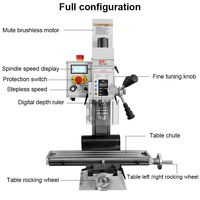 Machine de perçage et de fraisage verticale automatique professionnelle 750W FS-7020VL Fusai, moteur à noyau métallique robuste, broche MT2, 220V