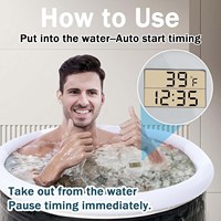 Thermomètres de bain flottants étanches à écran LCD avec logo pour adultes, thermomètre pour bain de glace, thermomètre pour baignoire froide, thermomètre pour seau à glace